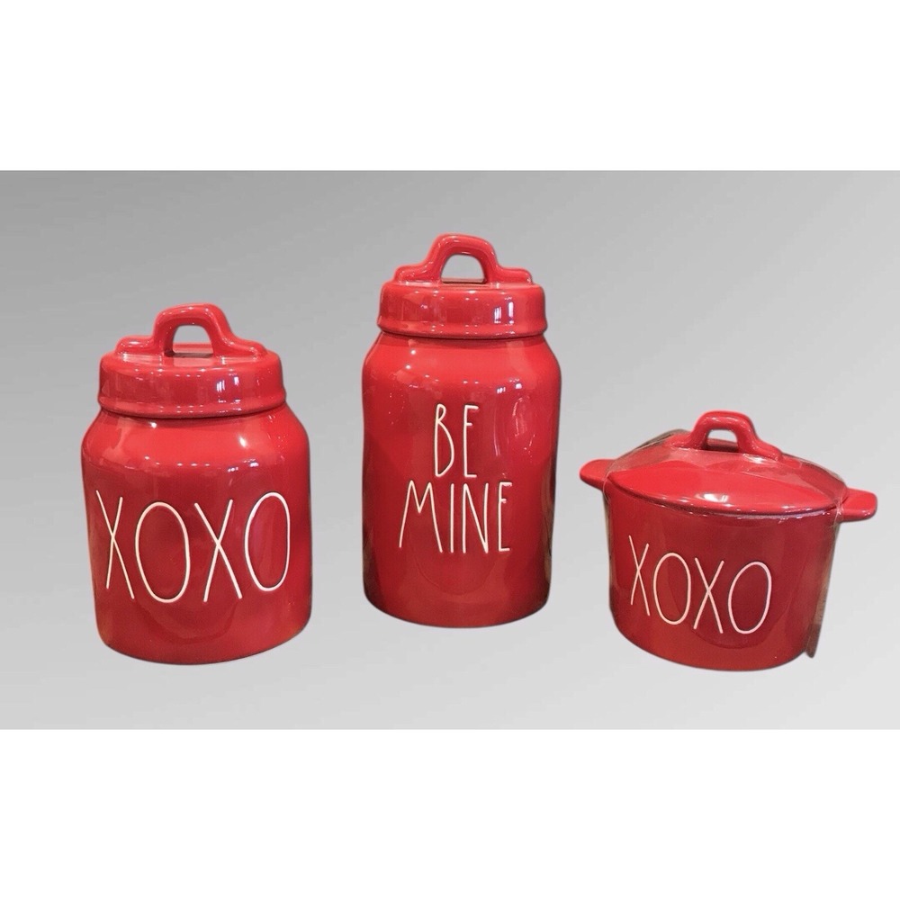 New‎ Rae Dunn Be Mine & XOXO Artisan Collection,Ceramic Canister-Valentine's Day